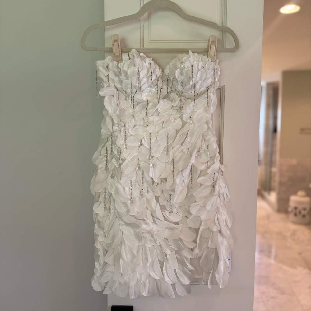 ASOS Bridal floral Embellished White Strapless Dress